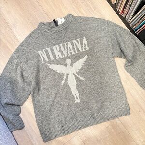 NIRVANA Gray Angel Crewneck Sweater